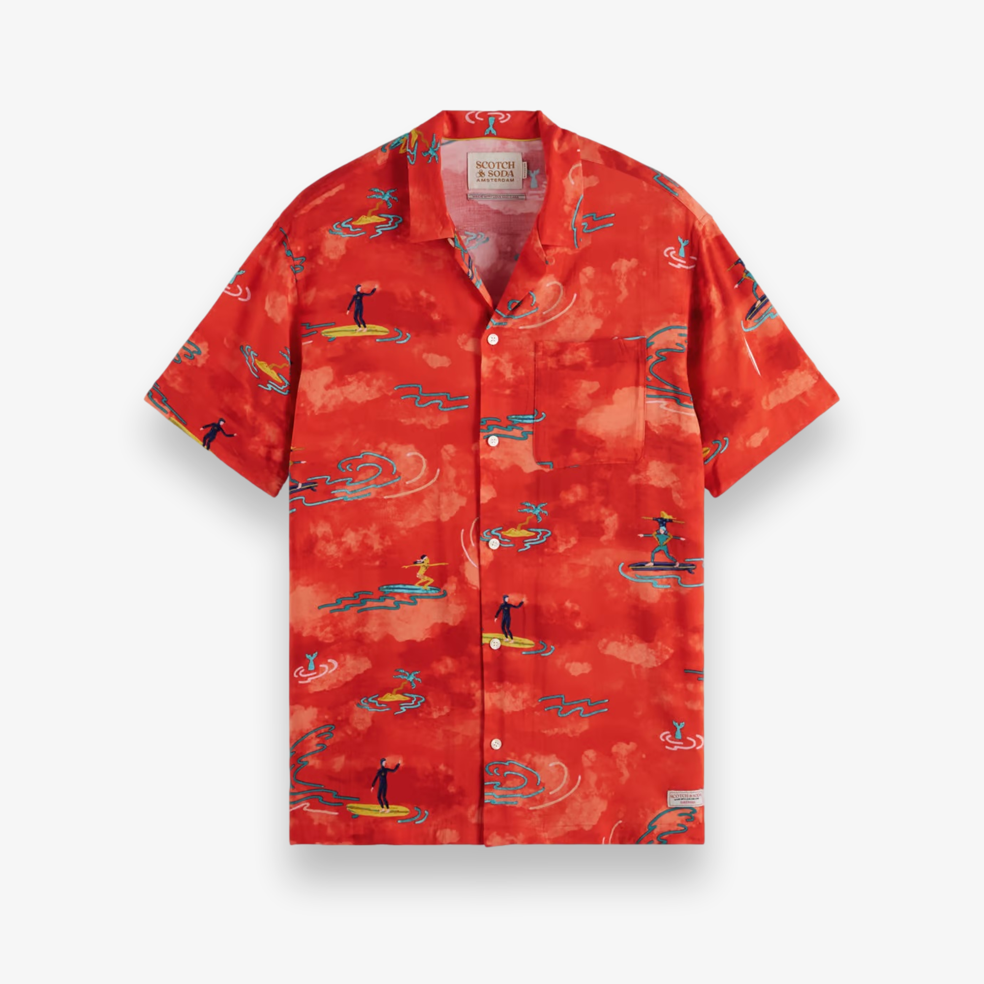 Printed Viscose Short Sleeve Shirt