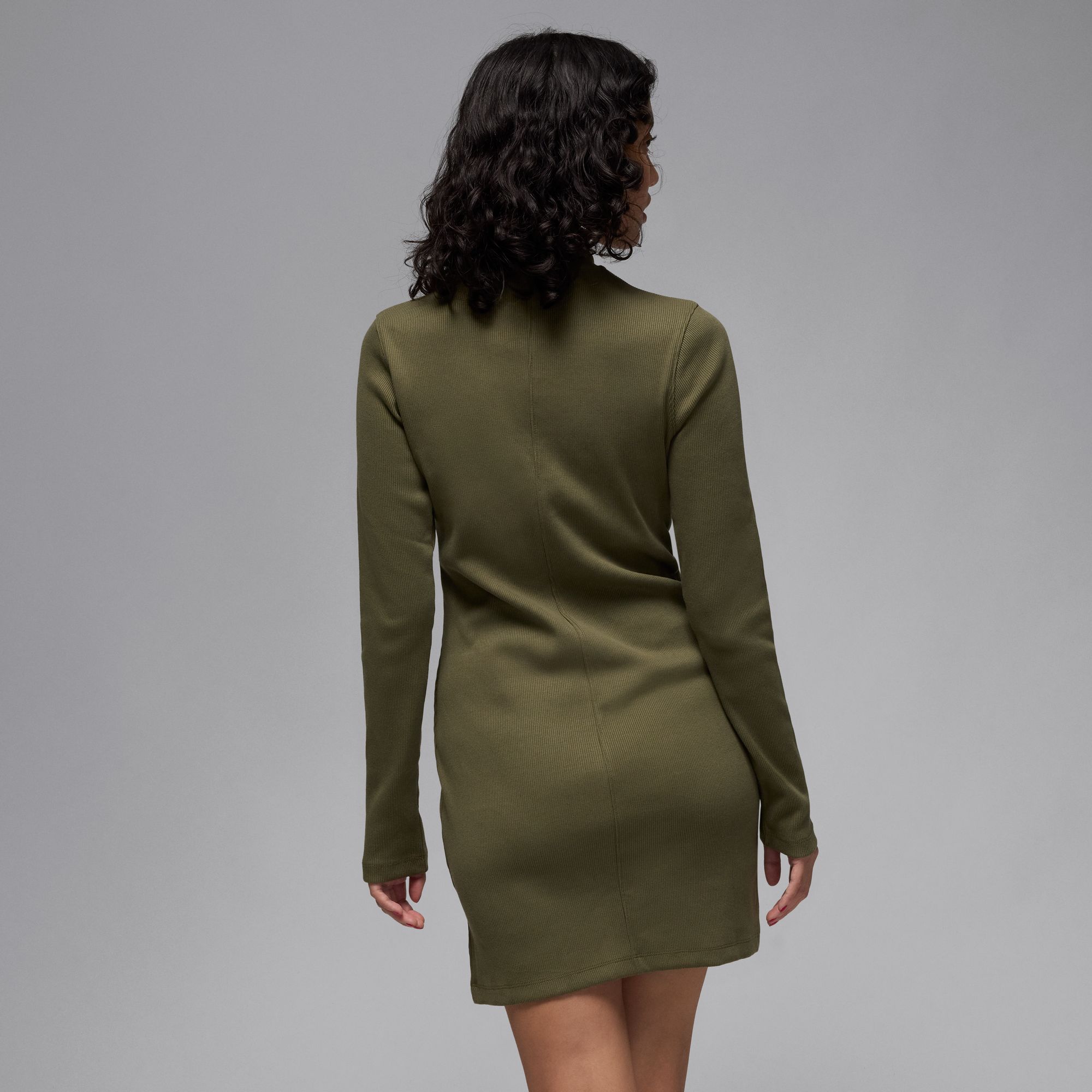 1/2-Zip Long-Sleeve Knit Dress