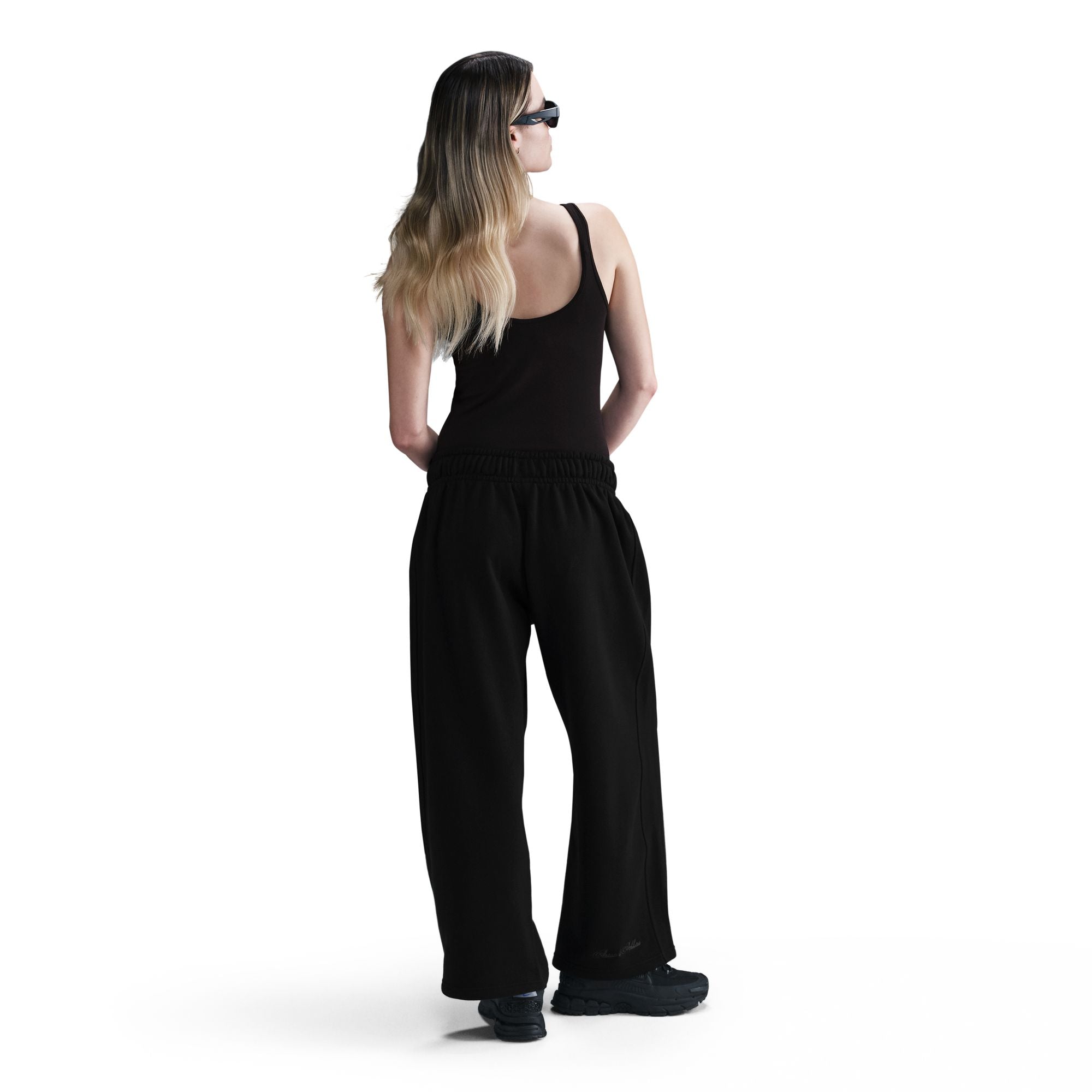 Mid-Rise Oversized Open-Hem French Terry Pants