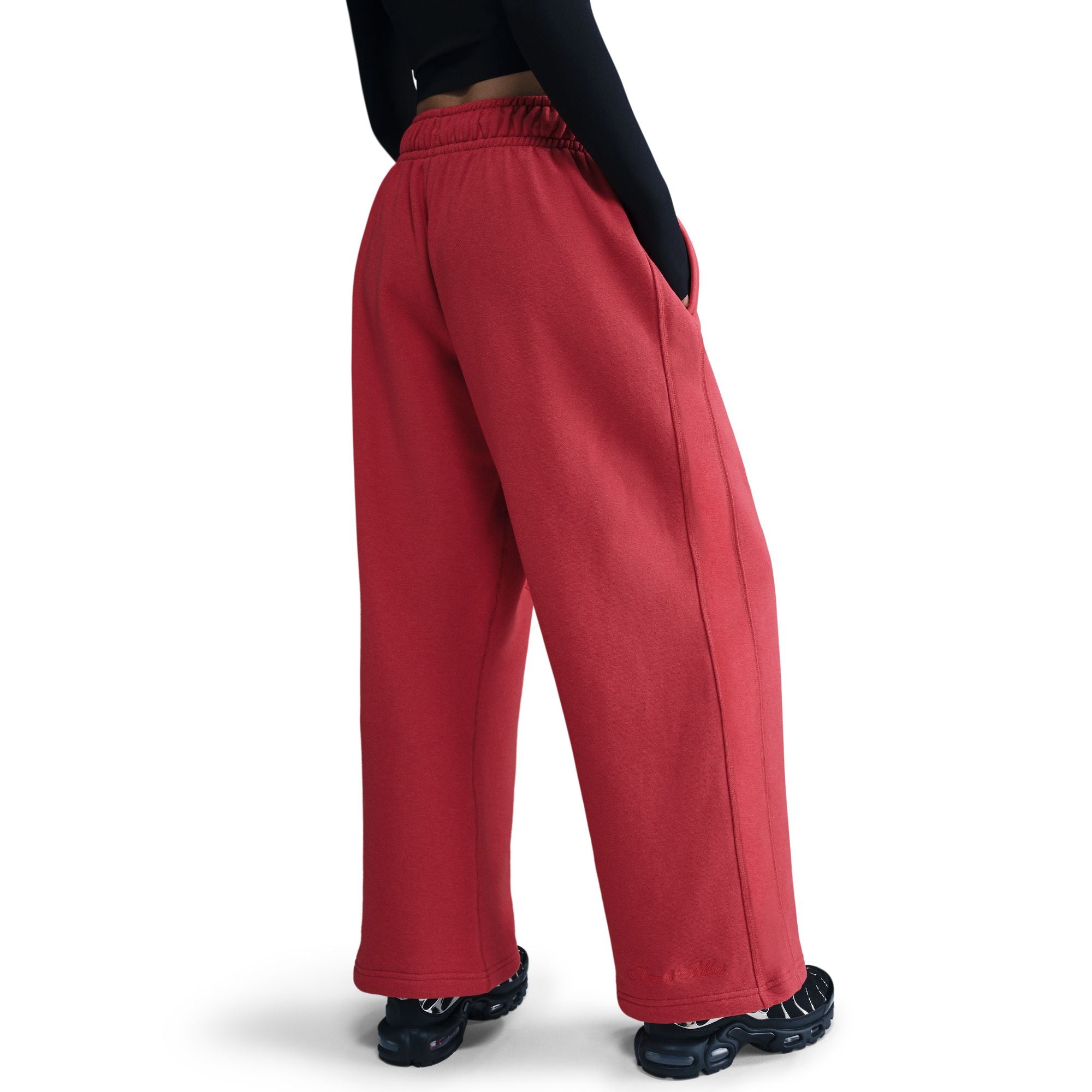 Mid-Rise Oversized Open-Hem French Terry Pants