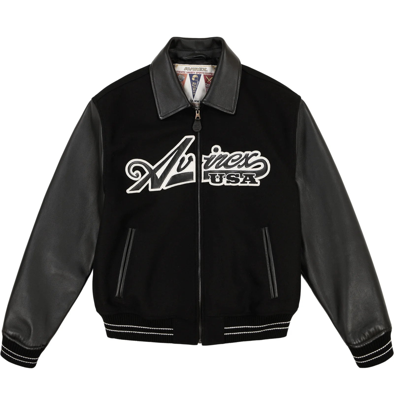 Script Wool Leather Jacket