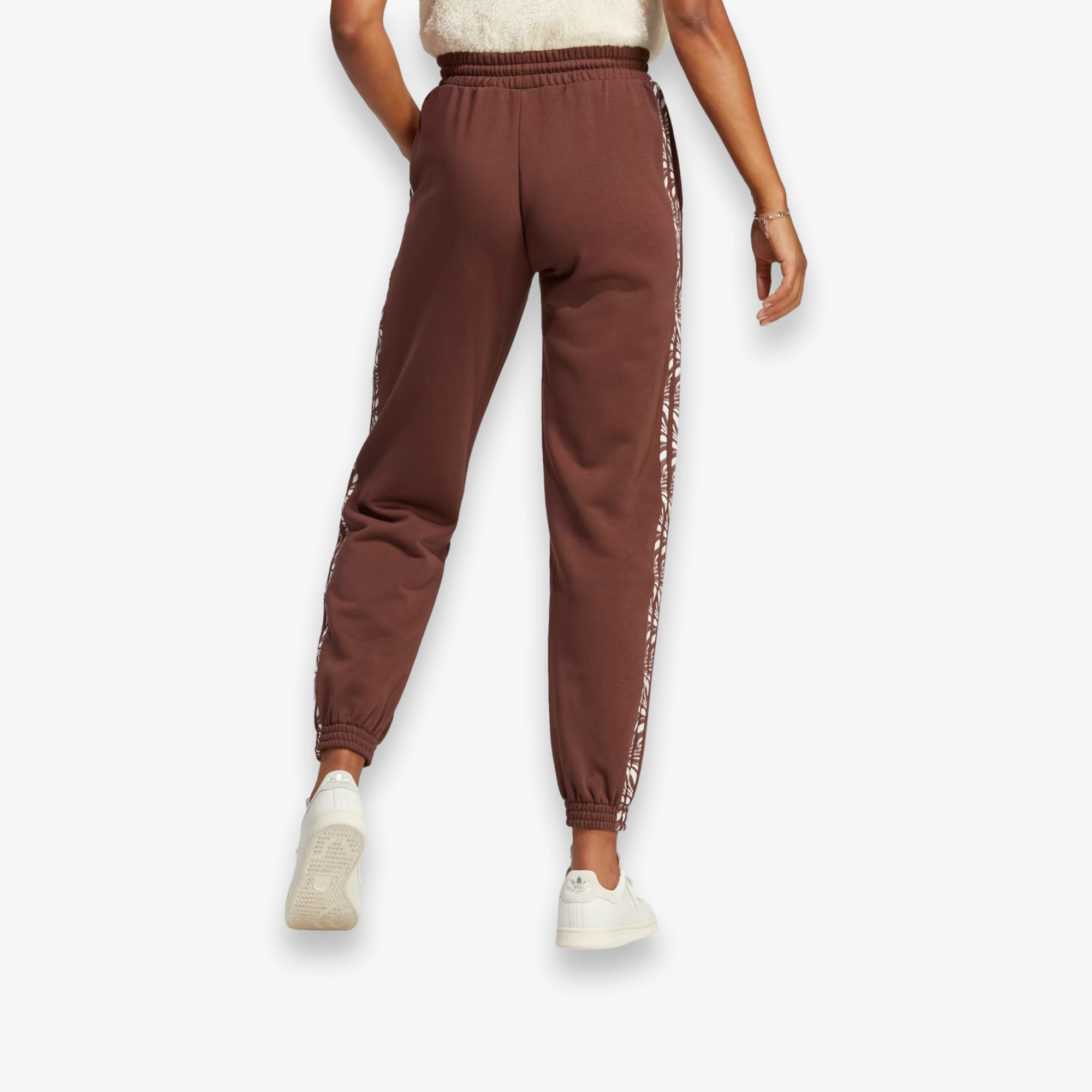 Abstract Animal Print Joggers - Brown