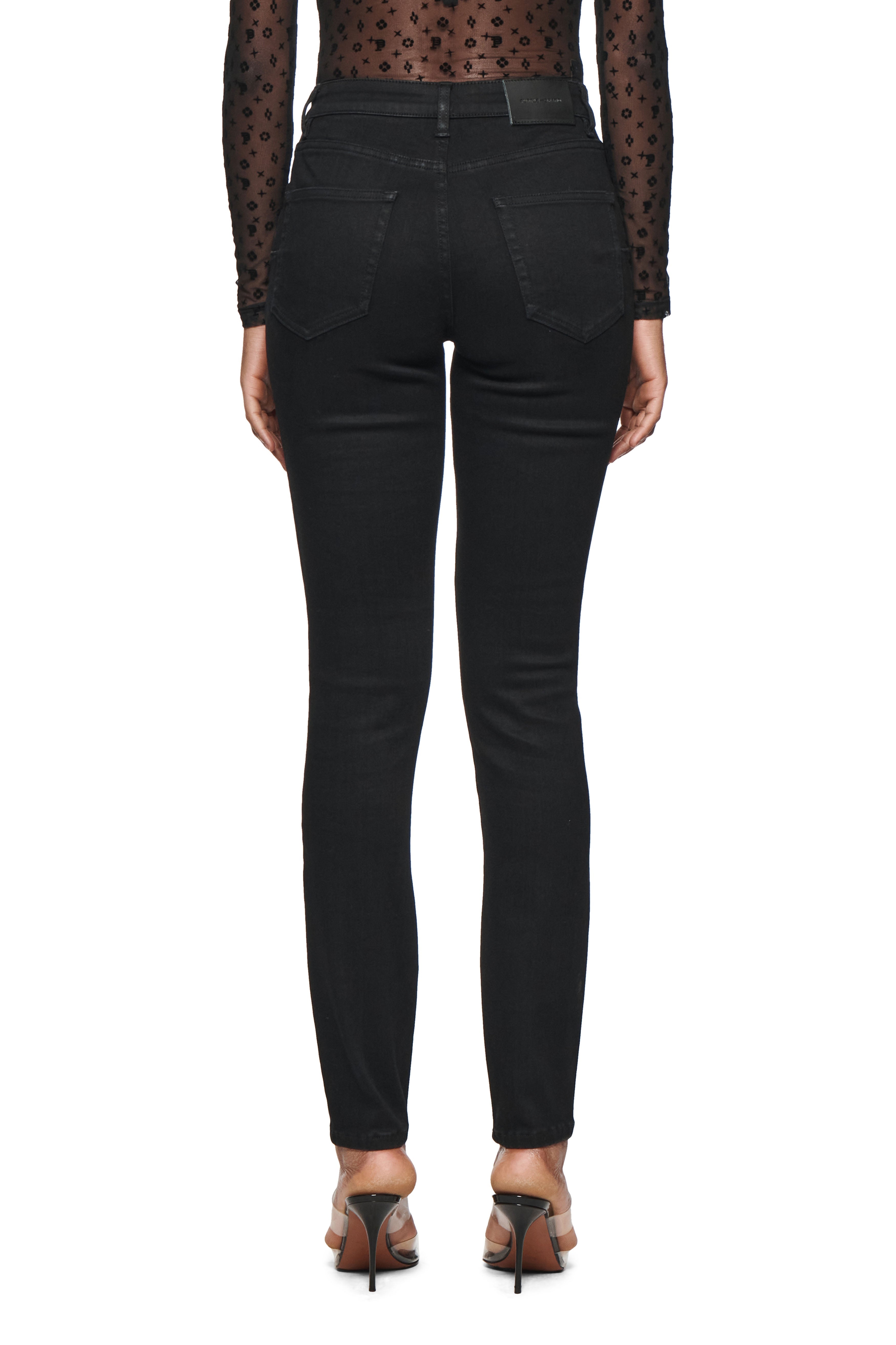 Skinny Mid Rise Black Jeans