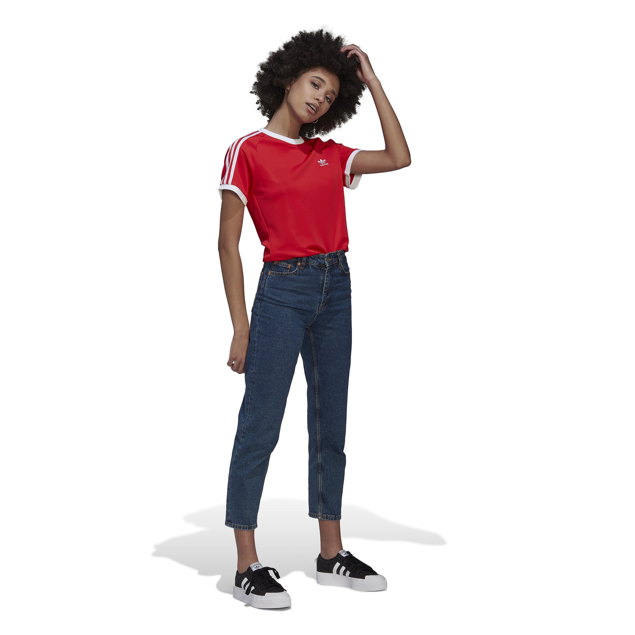 Adicolor Classics Slim 3-Stripes Tee Red