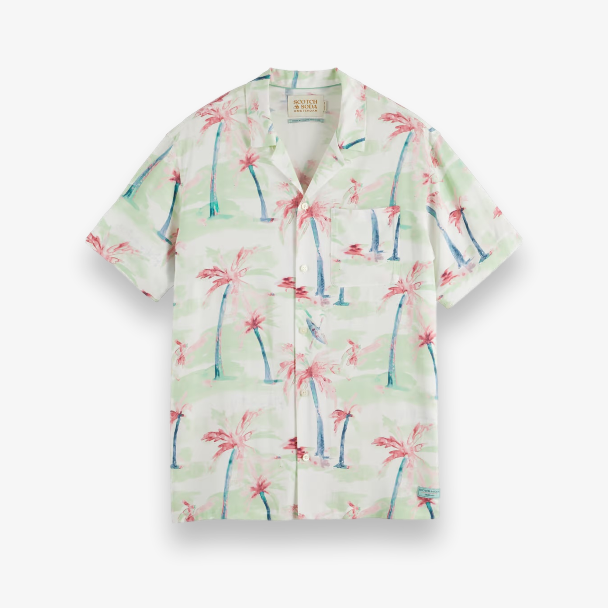 Printed Viscose Short Sleeve Shirt