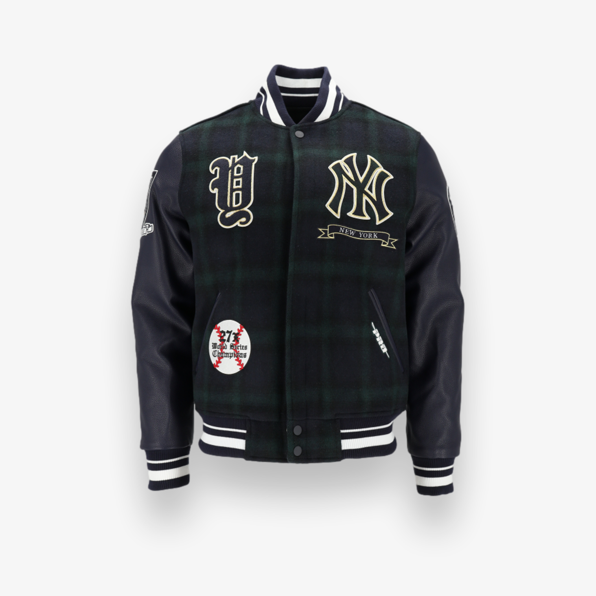 New York Yankees Pro Prep Plaid Wool Varsity Jacket