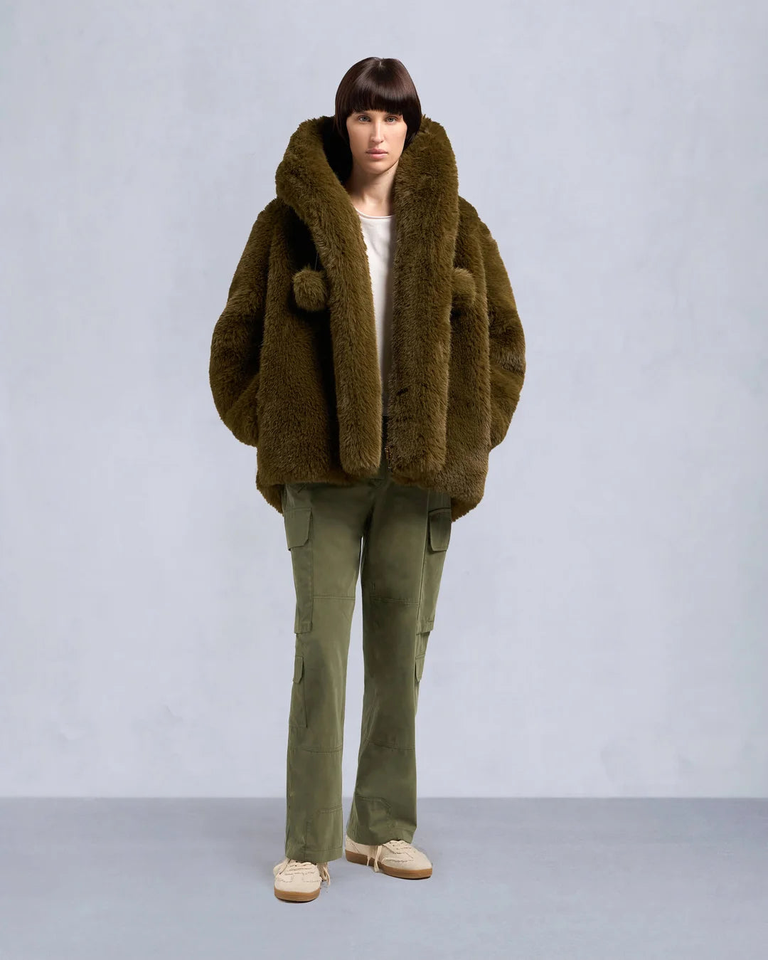 Faux Fur Jacket Moss