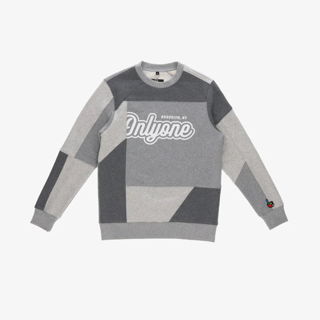 Grey Patchwork Crewneck