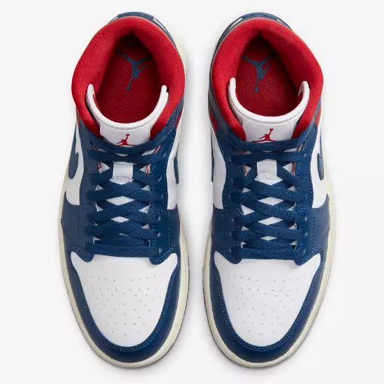 Air Jordan 1 Mid French Blue Gym Red